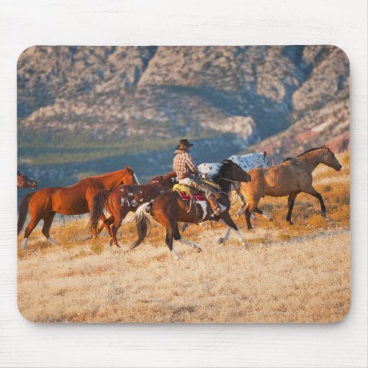 Cowboy als Wildpferd 2 Mousepad (Vorne)