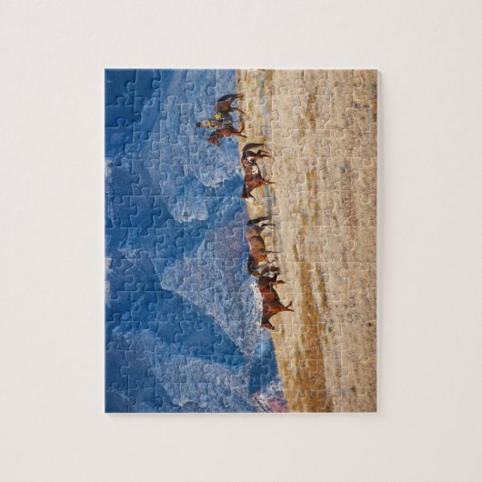 Cowboy als Wildpferd Puzzle (Vertikal)