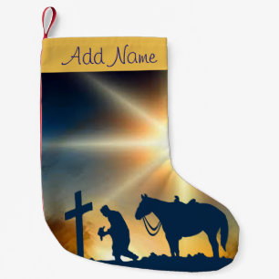 Cowboy am QuerweihnachtsStrumpf Kleiner Weihnachtsstrumpf