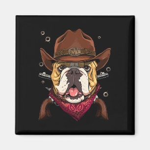Cowboy American Bulldog Country Music Rodeo Howdy Magnet