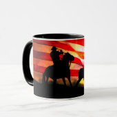 Cowboy American Flag Steer Roping Rodeo Tasse (Vorderseite Links)