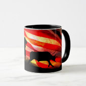 Cowboy American Flag Steer Roping Rodeo Tasse (VorderseiteRechts)