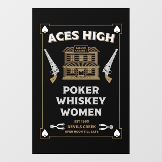 Cowboy American Frontier Saloon Fensteraufkleber (Blatt)