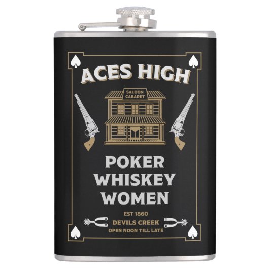 Cowboy American Frontier Saloon Flachmann (Vorderseite)