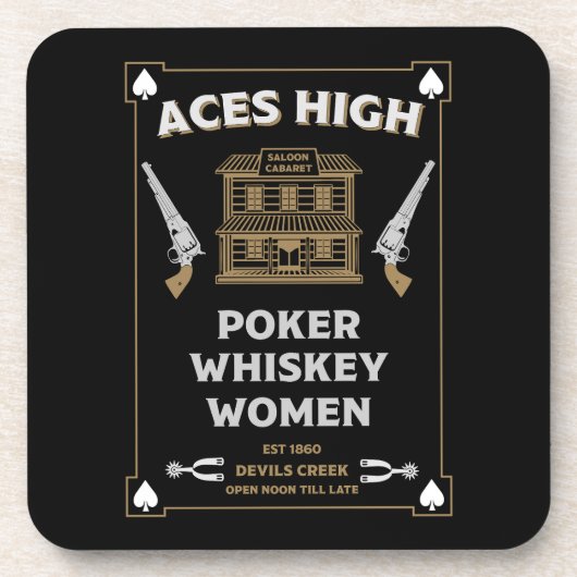Cowboy American Frontier Saloon Getränkeuntersetzer (Vorderseite)