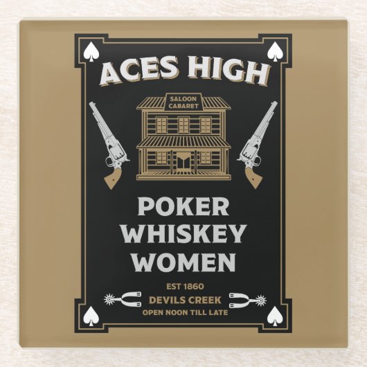Cowboy American Frontier Saloon Glasuntersetzer (Vorderseite)