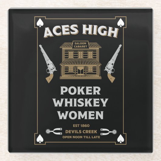 Cowboy American Frontier Saloon Glasuntersetzer (Vorderseite)