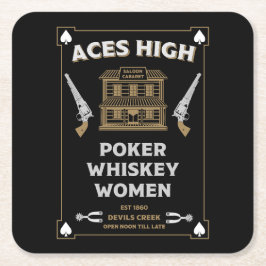 Cowboy American Frontier Saloon Rechteckiger Pappuntersetzer