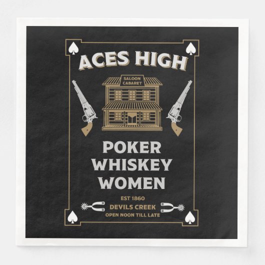 Cowboy American Frontier Saloon Serviette (Vorderseite)