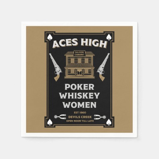 Cowboy American Frontier Saloon Serviette (Vorderseite)
