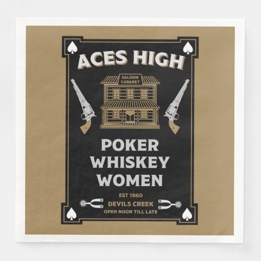 Cowboy American Frontier Saloon Serviette (Vorderseite)