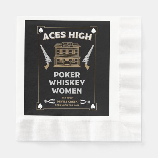 Cowboy American Frontier Saloon Serviette (Vorderseite)