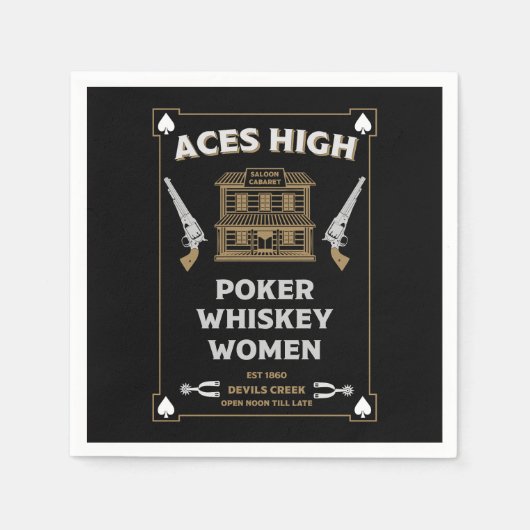 Cowboy American Frontier Saloon Serviette (Vorderseite)