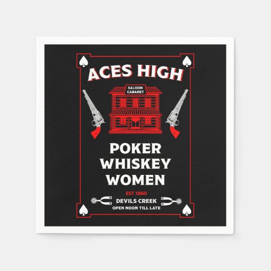 Cowboy American Frontier Saloon Serviette (Vorderseite)