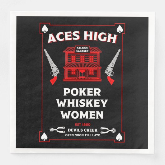 Cowboy American Frontier Saloon Serviette (Vorderseite)