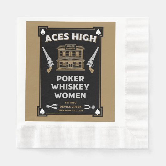 Cowboy American Frontier Saloon Serviette (Vorderseite)