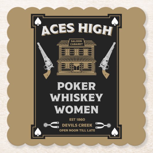 Cowboy American Frontier Saloon Untersetzer (Vorderseite)