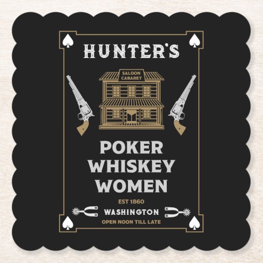 Cowboy American Frontier Saloon Untersetzer (Vorderseite)