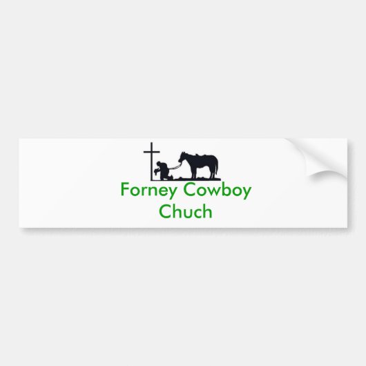 cowboy_and_cross, Forney Cowboy Chuch Autoaufkleber (Vorne)