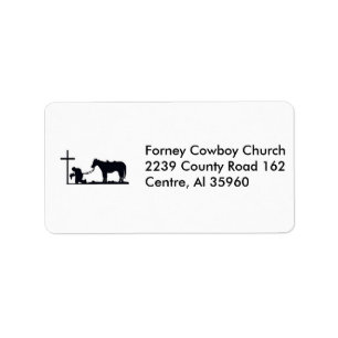 cowboy_and_cross, Forney Cowboy Church2239 Coun… Adressaufkleber