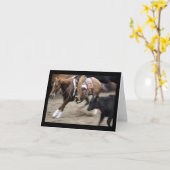 Cowboy and Cutting Pferd Geburtstagskarte Karte (Gelbe Blume)