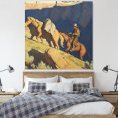 "Cowboy and Pack Horse" von Maynard Dixon Leinwanddruck (Insitu (Schlafzimmer))