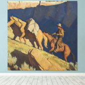 "Cowboy and Pack Horse" von Maynard Dixon Leinwanddruck (Insitu (Holzboden))