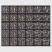 Cowboy and Woman Black and Gold Geschenkpapier (Flach)