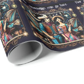 Cowboy and Woman Black and Gold Geschenkpapier (Rolleneckpunkt)