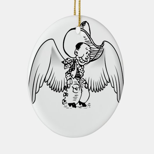 Cowboy Angel Keramikornament (Rechts)