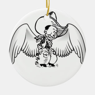 Cowboy Angel Keramikornament
