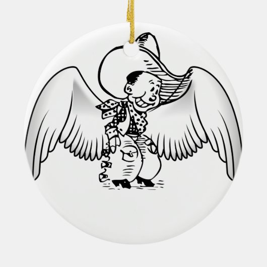 Cowboy Angel Keramikornament (Hinten)