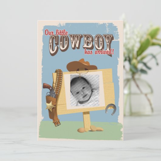 Cowboy-Ankündigung Ankündigung (Stehend Vorderseite)