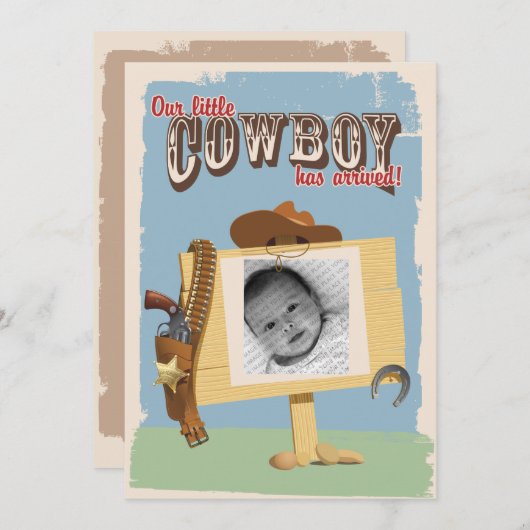 Cowboy-Ankündigung Ankündigung (Vorne/Hinten)