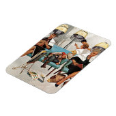 Cowboy Asleep in Beauty Salon Magnet (Linke Seite)