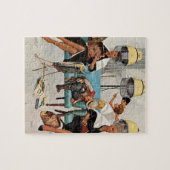 Cowboy Asleep in Beauty Salon Puzzle (Horizontal)