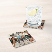 Cowboy Asleep in Beauty Salon Rechteckiger Pappuntersetzer (Vor Ort)