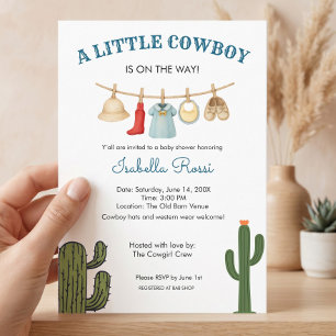 Cowboy-Ästhetik Klassische virale moderne Babypart Einladung