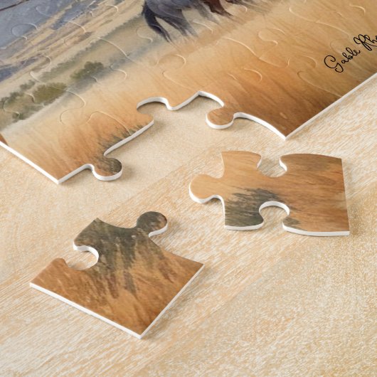 Cowboy auf Buckskin Pferd Puzzle (Seite)