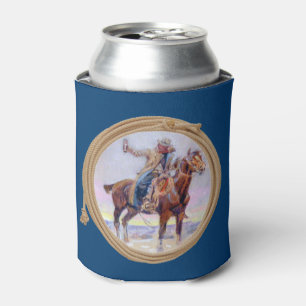 Cowboy auf dem Pferd, das einen Toast macht Dosenkühler