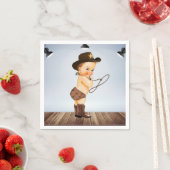 Cowboy auf dem Weg Babydusche Serviette (Beispiel)