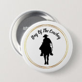Cowboy auf der Silhouette Button (Vorne & Hinten)