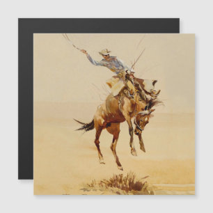 Cowboy auf einem bockenden Pferd #2 von Edward Bor Magneteinladung