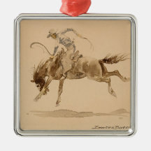 Cowboy auf einem bockenden Pferd von Edward Borein