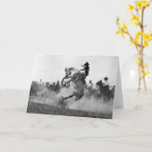 Cowboy auf einem buckligen Bronco Karte (Gelbe Blume)