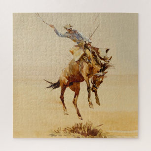 Cowboy auf einem Buckpferd #2 von Edward Borein Puzzle