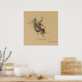Cowboy auf einem Buckpferd #3 von Edward Borein Poster (Küche)