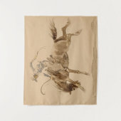 Cowboy auf einem Buckpferd von Edward Borein Wandteppich (Vorderseite)