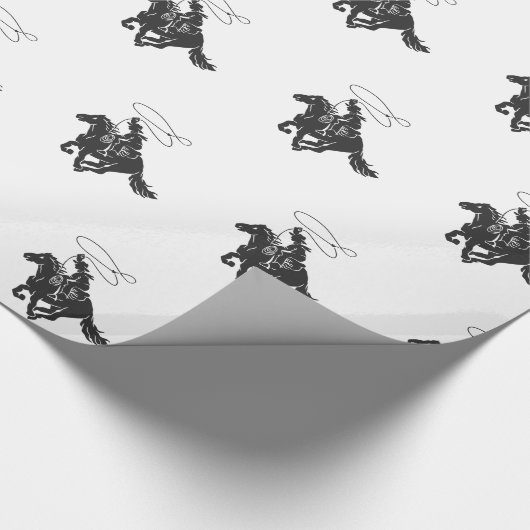 Cowboy auf einem Pferd mit Brille Geschenkpapier (Ecke)