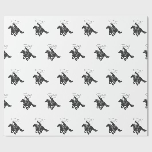 Cowboy auf einem Pferd mit Brille Geschenkpapier (Flach)